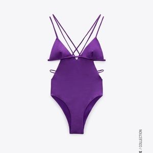 Zara Purple Swimsuit, brand new with tag